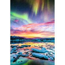 Lade das Bild in den Galerie-Viewer, Aurora Landschaft - voller runder Diamant - 40x30cm