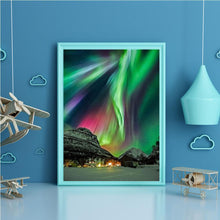 Lade das Bild in den Galerie-Viewer, Aurora Landschaft - voller runder Diamant - 40x30cm