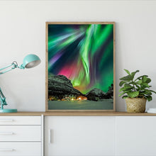 Lade das Bild in den Galerie-Viewer, Aurora Landschaft - voller runder Diamant - 40x30cm