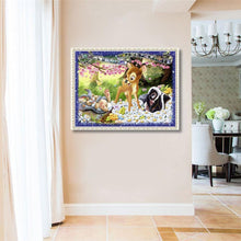 Lade das Bild in den Galerie-Viewer, Hirsch Natur - voller runder Diamant - 40x30cm