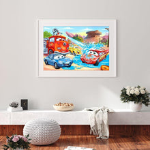 Lade das Bild in den Galerie-Viewer, Autos - voller runder Diamant - 40x30cm