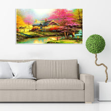 Lade das Bild in den Galerie-Viewer, Landschaft - voller runder Diamant - 55x100cm