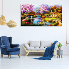 Lade das Bild in den Galerie-Viewer, Landschaft - voller runder Diamant - 55x100cm