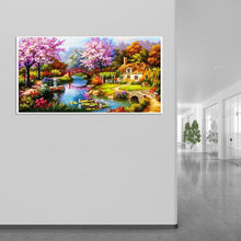 Lade das Bild in den Galerie-Viewer, Landschaft - voller runder Diamant - 55x100cm