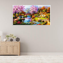 Lade das Bild in den Galerie-Viewer, Landschaft - voller runder Diamant - 55x100cm