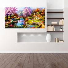 Lade das Bild in den Galerie-Viewer, Landschaft - voller runder Diamant - 55x100cm