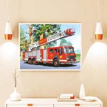 Lade das Bild in den Galerie-Viewer, Feuerwehrauto - voller runder Diamant - 30x40cm