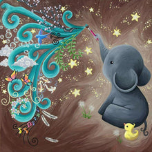 Lade das Bild in den Galerie-Viewer, Elefant - voller runder Diamant - 30x30cm