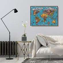 Lade das Bild in den Galerie-Viewer, Schmetterling Karte - voller runder Diamant - 50x40cm