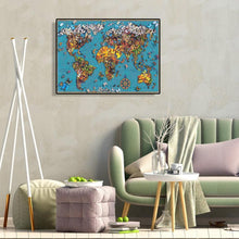 Lade das Bild in den Galerie-Viewer, Schmetterling Karte - voller runder Diamant - 50x40cm