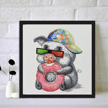 Lade das Bild in den Galerie-Viewer, Cooles Schwein - voller runder Diamant - 30x30cm