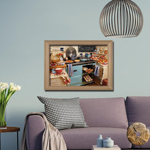Lade das Bild in den Galerie-Viewer, Küche - voller runder Diamant - 40x30cm
