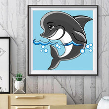 Lade das Bild in den Galerie-Viewer, Süße Delphin - voller Diamant-Malerei - 30x30cm