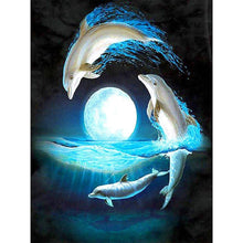 Lade das Bild in den Galerie-Viewer, Delphin - volle Diamant-Malerei - 40x30cm