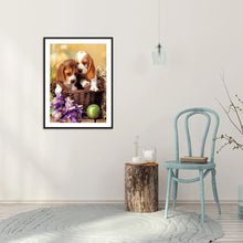 Lade das Bild in den Galerie-Viewer, Korb Hund - voller Diamant-Malerei - 30x40cm
