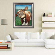 Lade das Bild in den Galerie-Viewer, Lustige Kuh - volle Diamant-Malerei - 30x40cm