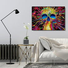 Lade das Bild in den Galerie-Viewer, Bunte Schädel - volle Diamant-Malerei - 40x30cm