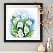 Lade das Bild in den Galerie-Viewer, Calla Blumenwand - volle Diamant-Malerei - 30x30cm