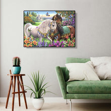 Lade das Bild in den Galerie-Viewer, Gartenpferde - voll diamantbemalende - 40x30cm