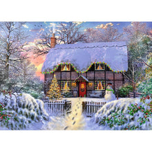 Lade das Bild in den Galerie-Viewer, Weihnachtshaus - voller runder Diamant - 30x40cm