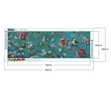 Lade das Bild in den Galerie-Viewer, Blumenvogel - volle Runde Diamant-Malerei - 80x30cm