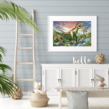 Lade das Bild in den Galerie-Viewer, Dinosaurier-Welt - volle Runde Diamant-Malerei - 30x40cm
