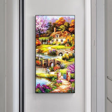 Lade das Bild in den Galerie-Viewer, Dorf - volle runde Diamant-Malerei - 85x45cm