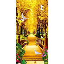 Lade das Bild in den Galerie-Viewer, Herbst-Pfad - volle Runde Diamant-Malerei - 85x45cm