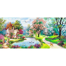 Lade das Bild in den Galerie-Viewer, Landschaftstier - voller runder Diamant - 100x50cm