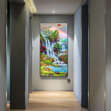 Lade das Bild in den Galerie-Viewer, Wasserfall - volle runde Diamant-Malerei - 85x45cm