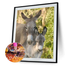 Lade das Bild in den Galerie-Viewer, Esel - voller runder Diamant - 30x40cm