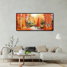 Lade das Bild in den Galerie-Viewer, Herbst Ahorn Blätter - voller runder Diamant - 100x50cm