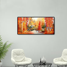 Lade das Bild in den Galerie-Viewer, Herbst Ahorn Blätter - voller runder Diamant - 100x50cm