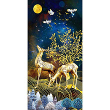 Lade das Bild in den Galerie-Viewer, Gold Hirsch - volle Runde Diamant-Malerei - 85x45cm