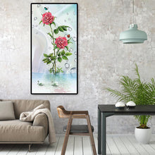 Lade das Bild in den Galerie-Viewer, Blume und Schwäne - volle Runde Diamant-Malerei - 85x45cm