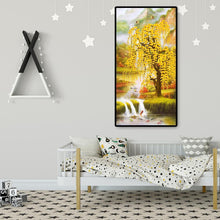 Lade das Bild in den Galerie-Viewer, Fluss und Baum - volle runde Diamant-Malerei - 85x45cm