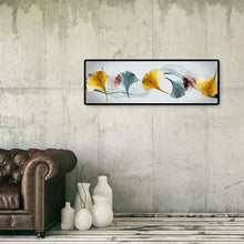 Lade das Bild in den Galerie-Viewer, Eine Reihe Ginkgo Blatt - voller runder Diamant - 80x30cm