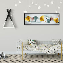 Lade das Bild in den Galerie-Viewer, Eine Reihe Ginkgo Blatt - voller runder Diamant - 80x30cm