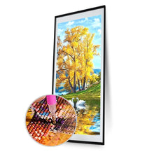 Lade das Bild in den Galerie-Viewer, Schwanensee - voller runder Diamant - 45x85cm