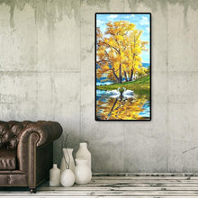 Lade das Bild in den Galerie-Viewer, Schwanensee - voller runder Diamant - 45x85cm