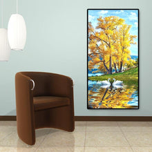 Lade das Bild in den Galerie-Viewer, Schwanensee - voller runder Diamant - 45x85cm