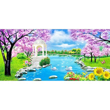 Lade das Bild in den Galerie-Viewer, Schwanensee - voller runder Diamant - 100x50cm