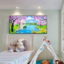 Lade das Bild in den Galerie-Viewer, Schwanensee - voller runder Diamant - 100x50cm