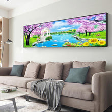 Lade das Bild in den Galerie-Viewer, Schwanensee - voller runder Diamant - 100x50cm