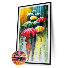 Lade das Bild in den Galerie-Viewer, Regenschirm Menschen - voller runder Diamant - 45x85cm