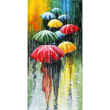 Lade das Bild in den Galerie-Viewer, Regenschirm Menschen - voller runder Diamant - 45x85cm
