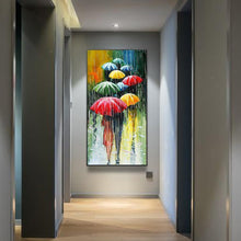 Lade das Bild in den Galerie-Viewer, Regenschirm Menschen - voller runder Diamant - 45x85cm