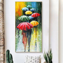 Lade das Bild in den Galerie-Viewer, Regenschirm Menschen - voller runder Diamant - 45x85cm