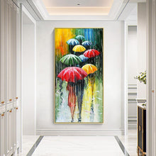 Lade das Bild in den Galerie-Viewer, Regenschirm Menschen - voller runder Diamant - 45x85cm