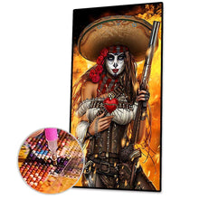 Lade das Bild in den Galerie-Viewer, Piratenportrait - voller runder Diamant - 45x85cm